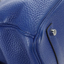 HERMES Birkin 35 Hand Bag Taurillon Leather Blue Silver Auth 188839SM-12