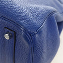 HERMES Birkin 35 Hand Bag Taurillon Leather Blue Silver Auth 188839SM-13