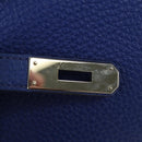 HERMES Birkin 35 Hand Bag Taurillon Leather Blue Silver Auth 188839SM-16