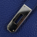 HERMES Birkin 35 Hand Bag Taurillon Leather Blue Silver Auth 188839SM-17