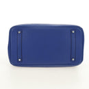 HERMES Birkin 35 Hand Bag Taurillon Leather Blue Silver Auth 188839SM-9