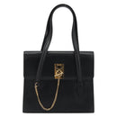 CELINE Hand Bag Leather Black Gold Auth 188840V-2