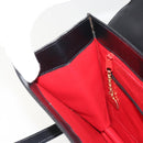 CELINE Hand Bag Leather Black Gold Auth 188840V-20