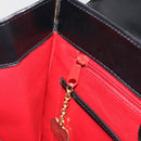 CELINE Hand Bag Leather Black Gold Auth 188840V-21