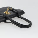 CELINE Hand Bag Leather Black Gold Auth 188840V-7