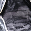 PRADA Gathered Hand Bag Leather 2way Black Gold Auth 188842V-9