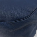 PRADA Shoulder Bag Vittero Dino Leather Blue Gold Auth 188844V-16