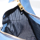 PRADA Shoulder Bag Vittero Dino Leather Blue Gold Auth 188844V-22