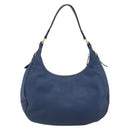 PRADA Shoulder Bag Vittero Dino Leather Blue Gold Auth 188844V-2