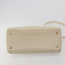 Christian Dior Lady Dior Canage Hand Bag Leather 2way Ivory Gold Auth 188848A-12