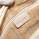 Christian Dior Lady Dior Canage Hand Bag Leather 2way Ivory Gold Auth 188848A-19