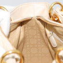 Christian Dior Lady Dior Canage Hand Bag Leather 2way Ivory Gold Auth 188848A-22