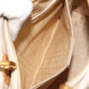 Christian Dior Lady Dior Canage Hand Bag Leather 2way Ivory Gold Auth 188848A-24