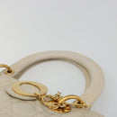Christian Dior Lady Dior Canage Hand Bag Leather 2way Ivory Gold Auth 188848A-8