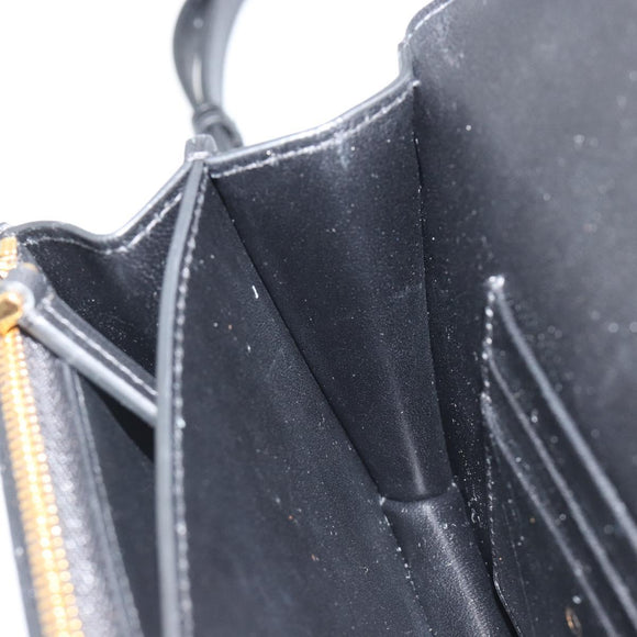 Christian Dior Cannage Miss Caro Chain Bag Leather Black Gold Auth 188849SAM