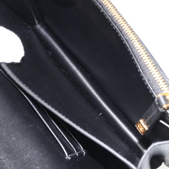 Christian Dior Cannage Miss Caro Chain Bag Leather Black Gold Auth 188849SAM