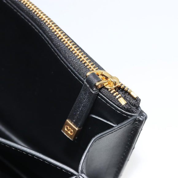 Christian Dior Cannage Miss Caro Chain Bag Leather Black Gold Auth 188849SAM