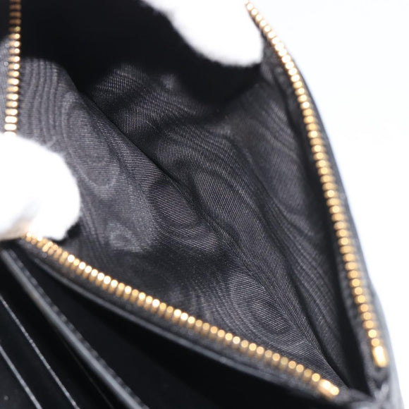 Christian Dior Cannage Miss Caro Chain Bag Leather Black Gold Auth 188849SAM