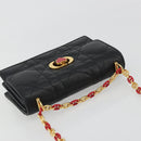 Christian Dior Cannage Miss Caro Chain Bag Leather Black Gold Auth 188849SAM-6