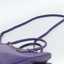 PRADA Galleria Hand Bag Saffiano leather 2way Purple Gold Auth 188851V-15