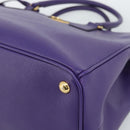 PRADA Galleria Hand Bag Saffiano leather 2way Purple Gold Auth 188851V-16
