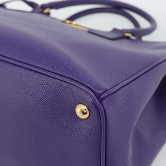 PRADA Galleria Hand Bag Saffiano leather 2way Purple Gold Auth 188851V