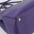 PRADA Galleria Hand Bag Saffiano leather 2way Purple Gold Auth 188851V-17