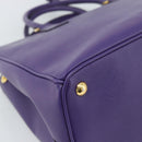 PRADA Galleria Hand Bag Saffiano leather 2way Purple Gold Auth 188851V-19