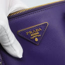 PRADA Galleria Hand Bag Saffiano leather 2way Purple Gold Auth 188851V-20