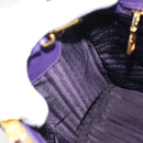 PRADA Galleria Hand Bag Saffiano leather 2way Purple Gold Auth 188851V-23