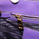 PRADA Galleria Hand Bag Saffiano leather 2way Purple Gold Auth 188851V-24