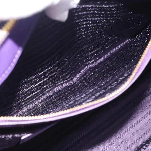 PRADA Galleria Hand Bag Saffiano leather 2way Purple Gold Auth 188851V