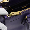 PRADA Galleria Hand Bag Saffiano leather 2way Purple Gold Auth 188851V-26