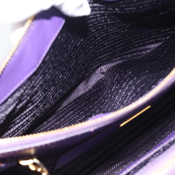 PRADA Galleria Hand Bag Saffiano leather 2way Purple Gold Auth 188851V