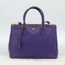 PRADA Galleria Hand Bag Saffiano leather 2way Purple Gold Auth 188851V-12
