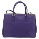 PRADA Galleria Hand Bag Saffiano leather 2way Purple Gold Auth 188851V-2
