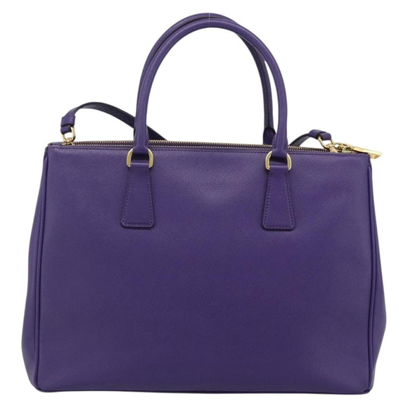 PRADA Galleria Hand Bag Saffiano leather 2way Purple Gold Auth 188851V