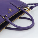 PRADA Galleria Hand Bag Saffiano leather 2way Purple Gold Auth 188851V-7