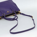 PRADA Galleria Hand Bag Saffiano leather 2way Purple Gold Auth 188851V-8