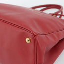 PRADA Galleria Hand Bag Saffiano leather Red Gold Auth 188852V-10