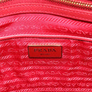 PRADA Galleria Hand Bag Saffiano leather Red Gold Auth 188852V-16