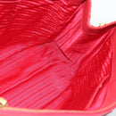 PRADA Galleria Hand Bag Saffiano leather Red Gold Auth 188852V-18