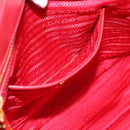 PRADA Galleria Hand Bag Saffiano leather Red Gold Auth 188852V-22