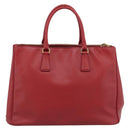 PRADA Galleria Hand Bag Saffiano leather Red Gold Auth 188852V-3