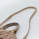 Miu Miu Matelasse Hand Bag Leather 2way Pink Gold Auth 188853-15