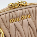 Miu Miu Matelasse Hand Bag Leather 2way Pink Gold Auth 188853-20