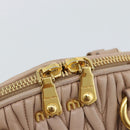 Miu Miu Matelasse Hand Bag Leather 2way Pink Gold Auth 188853-21