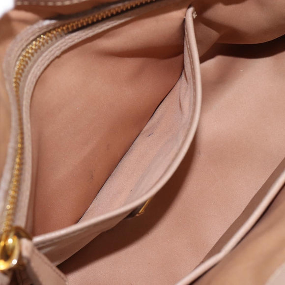 Miu Miu Matelasse Hand Bag Leather 2way Pink Gold Auth 188853