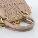 Miu Miu Matelasse Hand Bag Leather 2way Pink Gold Auth 188853-7