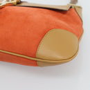 GUCCI Bamboo Shoulder Bag Suede Brown Gold Auth 188854V-10
